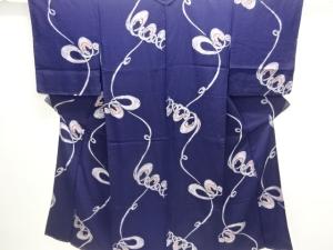 大正ロマン　抽象模様織出しお召着物